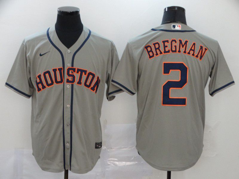 Men Houston Astros #2 Bregman Grey Nike Game MLB Jerseys